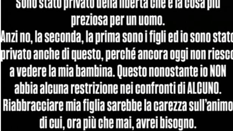 Alessandro Basciano: “Ora più che mai, avrei bisogno di mia figlia”