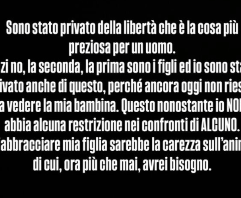 Alessandro Basciano: “Ora più che mai, avrei bisogno di mia figlia”